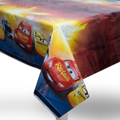 Unique Disney Cars 3 Rectangular Plastic Table Cover - 54'' x 84'', 1 Pc
