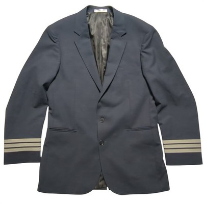 Murphy & Hartelius Men 42R Pilot Uniform Aviation Blue Blazer Captains Stripes
