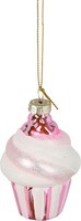 Christbaumschmuck Cupcake Muffin Weiß Rosa Weihnachten Baumkugel AnhäNger Deko