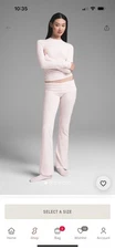 SKIMS Women’s Cotton Jersey Foldover Pants Size XXS Pink New