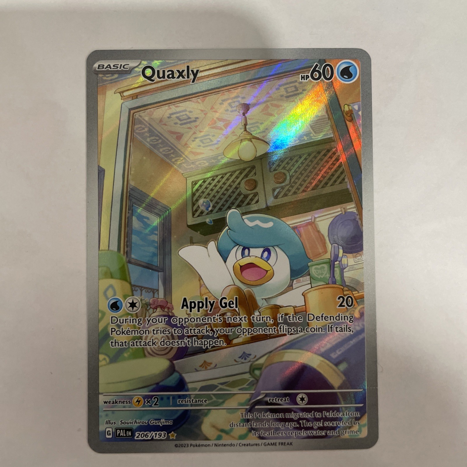 Quaxly 206/193 Holo Illustration Rare SV02: Paldea Evolved NM Pokemon TCG