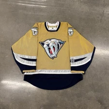 Vintage NHL Nashville Predators Mustard Gold Yellow Koho Hockey Jersey Size XXL