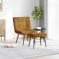 Relaxsessel Mit Hocker Samt Braun Polster Sessel Ruhesessel Wohnzimmer