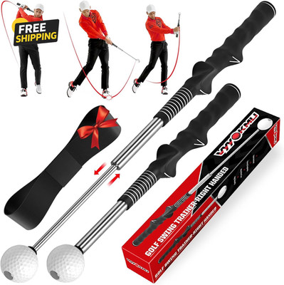 Tempo Stick Golf for Right Hand, Retractable Golf Swing Training Aid with Arm