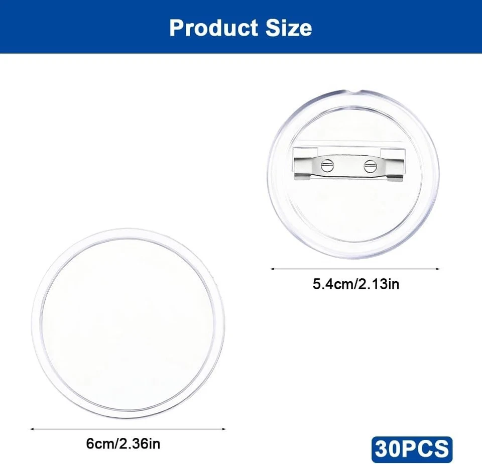 30 Stück Buttons Selber Machen Ohne Buttonmaschine, DIY Transparente Buttons - Bild 2 von 4
