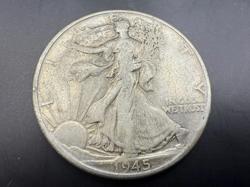 1945 50C Walking Liberty Half Dollar Very Fine Slightly Toned