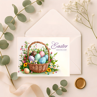 Süße lebendige Ostern Gritting Karte Premium Papier süß Frühling Design Druck Kunst A5