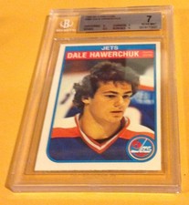 1982 OPC #380 DALE HAWERCHUK (HOF) ROOKIE BGS 7 OR NRMT - AWESOME CARD !!!. rookie card picture