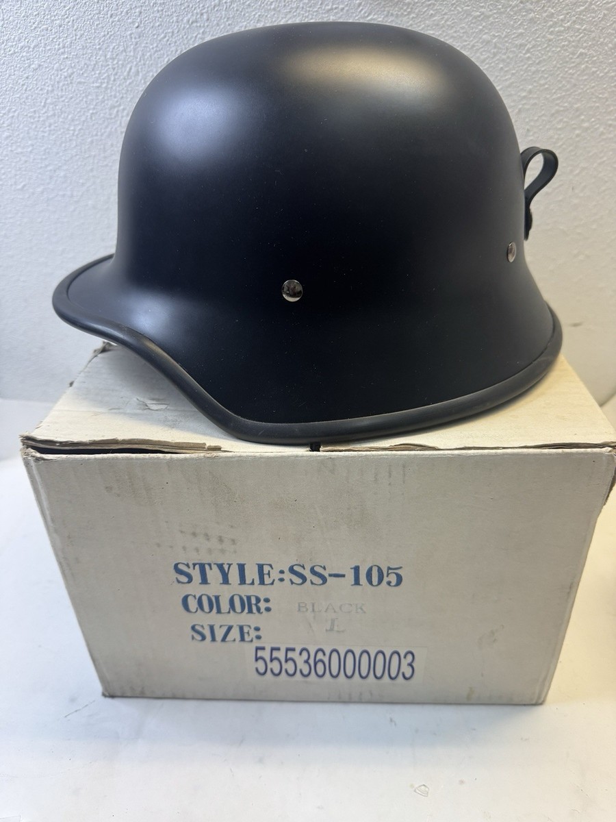german army helmet motorcycle Style with Custom Art * Nickel Plated Rolled Tubular Steel Rivets Lowest Profile German Motorcycle Helmet