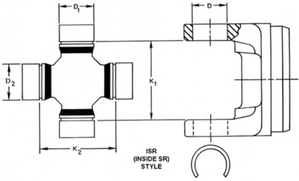 Universal Joint fits 2005-2009 GMC C4500 Topkick,C5500 Topkick DANA SPICER - Image 3 of 4