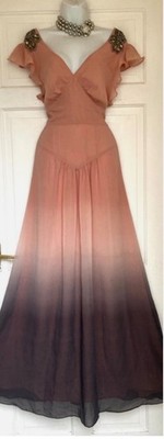 MONSOON PERLEN TIE DYE MAXI ABEND PARTY KLEID GRÖSSE 14