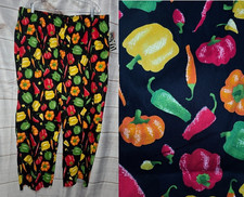 NWT UA Chef 3X Uniform Pants Colorful Peppers 40/48x 28 Unhemmed Cotton Read