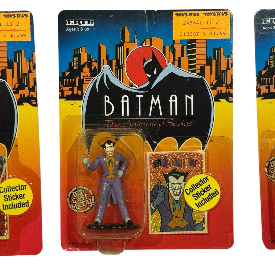 Lote de 6 figuras fundidas a presión de Batman serie animada Ertl sin usar, en caja con pegatinas 1993 Foto 4 de 4
