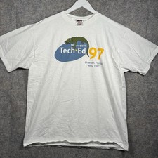 Vintage 1997 Microsoft Tech-Ed Conference Promo T Shirt Mens Size XL 23x29