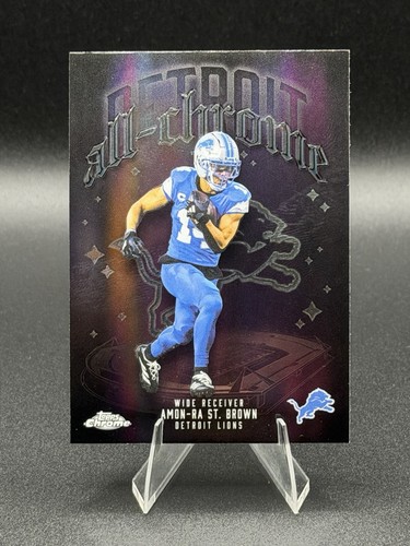 2025 Topps Chrome Football Amon-Ra St. Brown #ACT-7 All Chrome Team Insert