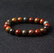8mm Red Creek Jasper Bracelets Reiki Natural Stone Beads Men Chakra Quartz Agate