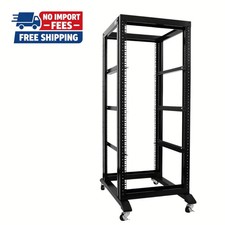 27U 4 Post Open Frame Server Rack 19in Network Cabinet 800mm Deep w L Rails