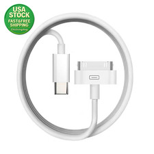 USB C to 30 Pin Charger Cable for Iphone 4 4S Ipad 3 2 1 Ipod 3.3 Feet White
