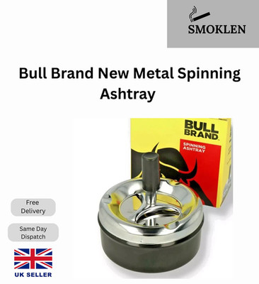 Bull Brandneu Metall Spinn Aschenbecher Push Down Rund Rauchen Zubehör