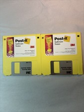 Lot 2 Post it 3M Software Notes Vintage Floppy Disk CPU230
