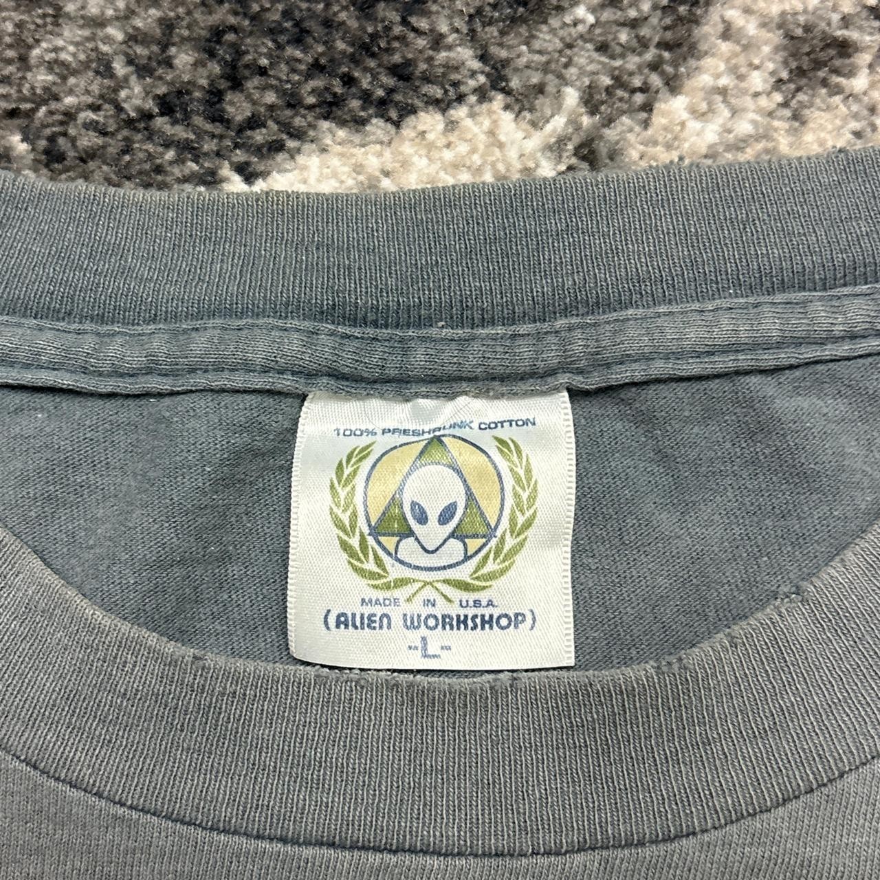 Vintage Alien Workshop Shirt Mens Large 90s Skate Single Stitch Gray Faded Dill