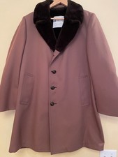 Vintage London Fog Faux Fur Lined Men's BROWN Trench Coat Size 40R