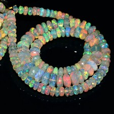 AAA Ethiopian Opal Beads: Flashy Welo Rondelle, Faceted Jewelry (4-6 MM)