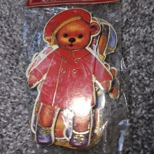 Vintage Merrimack Publishing Corp Pressed Carboard Bear Ornaments Lot of 6  1986