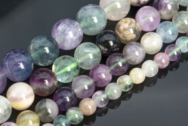 Natural Multicolor Fluorite Beads Grade AA Round Loose Beads 5-6/8/10/11-12MM