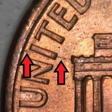 1990-P Philadelphia Lincoln Memorial Die Crack Penny/Cent Error/Variety Circ.