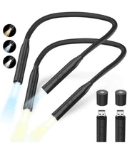 2 LED Neck Reading Lights, Book Light for Reading in Bed, 3 Colors (Black)