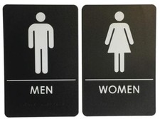 USA Made - Men's and Women's Restroom Signs ADA-Compliant Bathroom Door Signs...