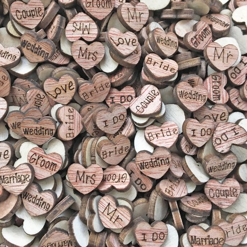 Libro de recortes de corazones de confeti de madera shabby elegante corazones de amor de boda - 13 estilos - Imagen 48 de 55