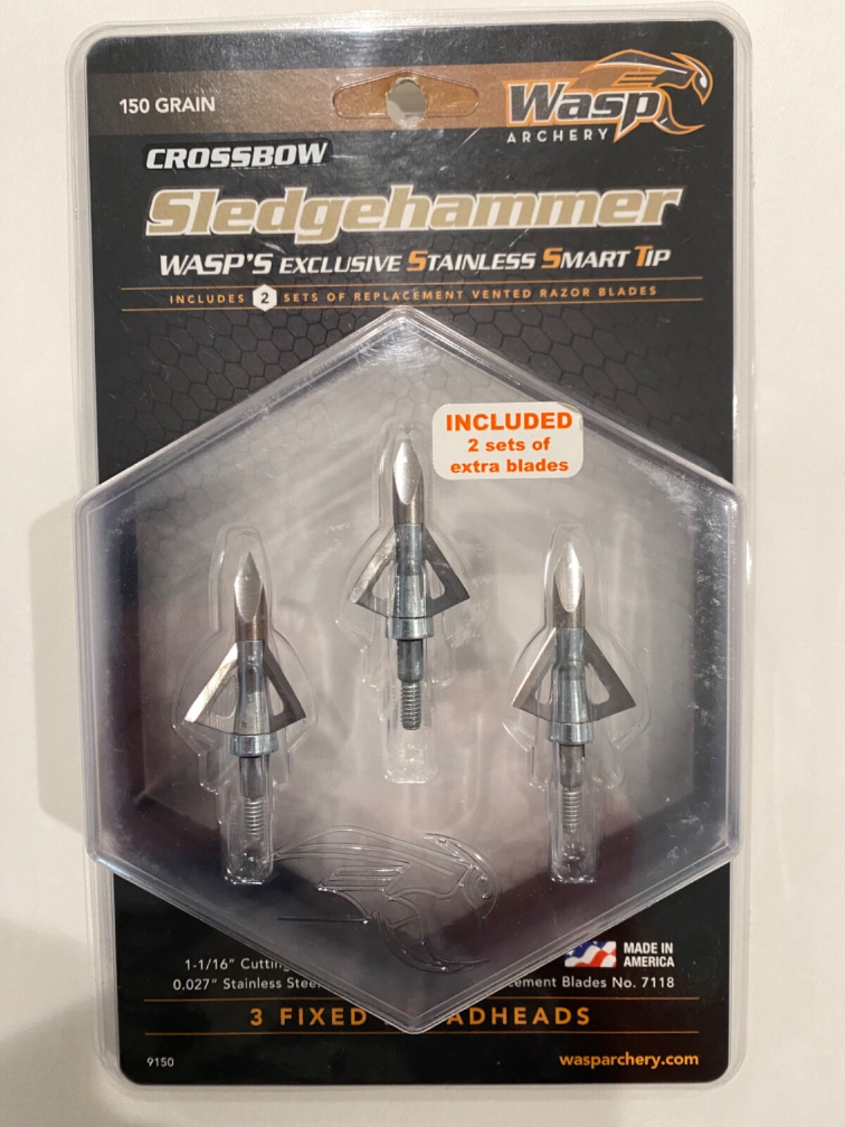 Wasp 150 gr 3 Blade Crossbow Sledgehammer Broadheads eBay