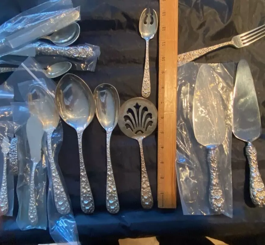 STIEFF FORGET ME NOT STERLING SILVER FLATWARE 1 TEASPOON PRICE EACH 12 AV
