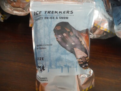 New Ice Trekkers Tungston Carbide Shoe Spikes Ice Snow M/L Men 7-10 Women 8.5-11