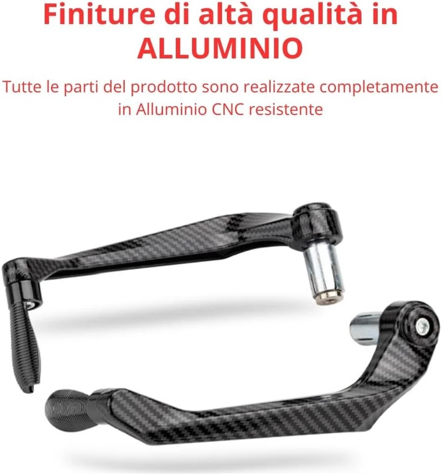 Paraleve Moto Carbon Look Universali 22mm per Freno e Frizione in Alluminio CNC - Immagine 4 di 4