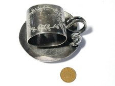 US Meriden B Co. Silver Plated Napkin Ring on Lily Pad & Flower