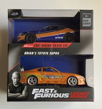JADA FAST  FURIOUS NISSAN SILVIA S15  ORANGE SUPRA 2 PACK 1:32 LEGACY SERIES