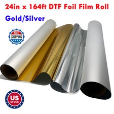US 24in x 164ft DTF Foil Film Roll, Cold Peel Gold/Silver