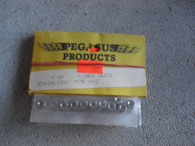 Lot of 5 Vintage RC Part Packs Pegasus 4-40 Stainless Steel Hex Nuts 402  NIP