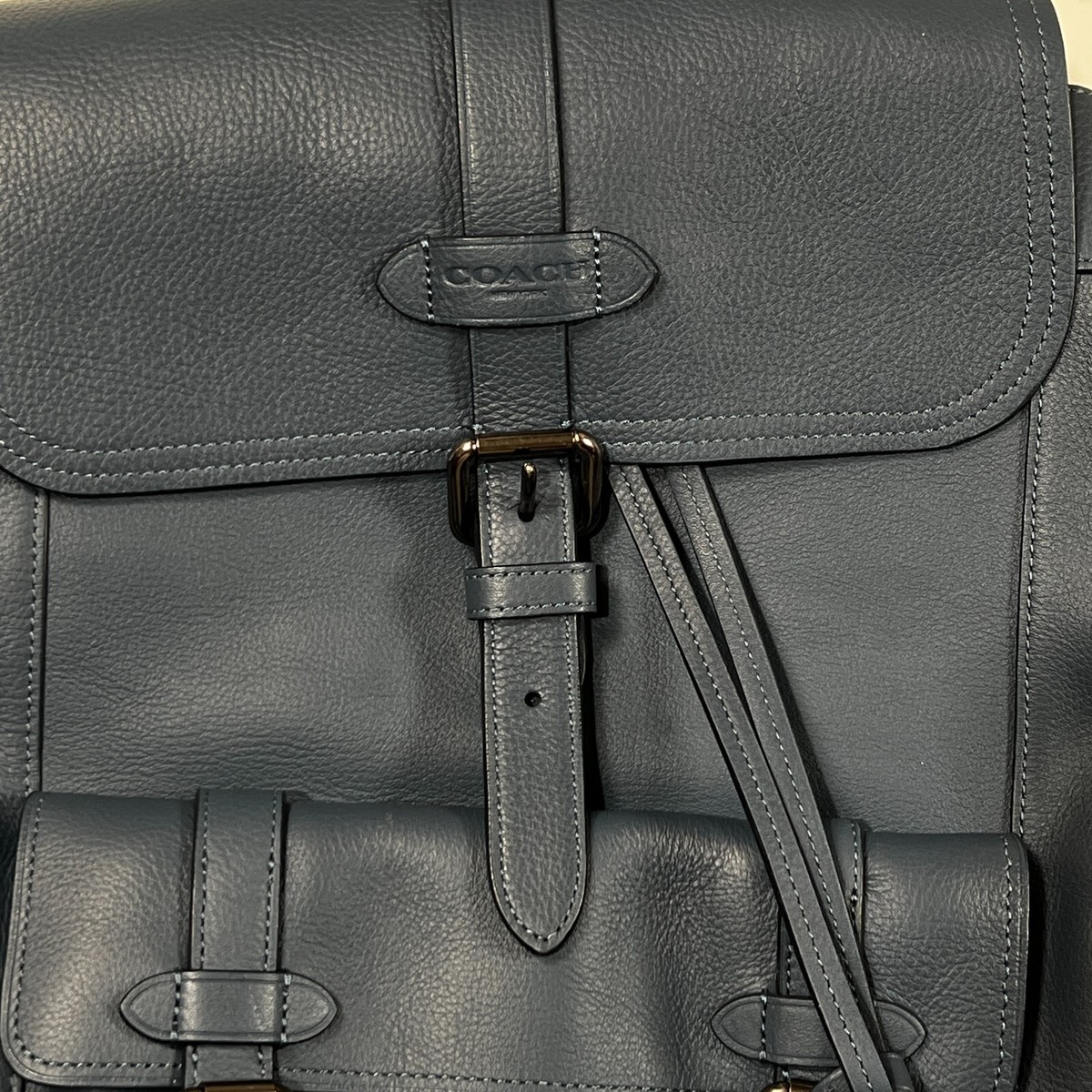 Coach Hudson Leather Backpack Teal Blue Bucket School Work