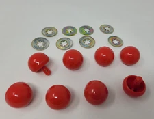 8 pcs VTG Zim's Red Ball Type Plastic Clown Animal Nose 25mm Round Craft Toy