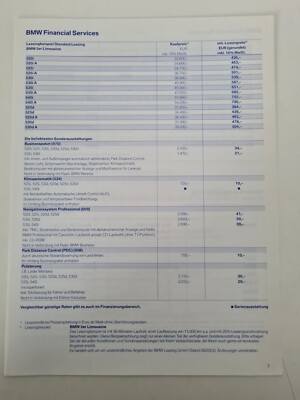 BMW E39 - BMW Financial Services - Preisliste - 08/2002 (AU1968)