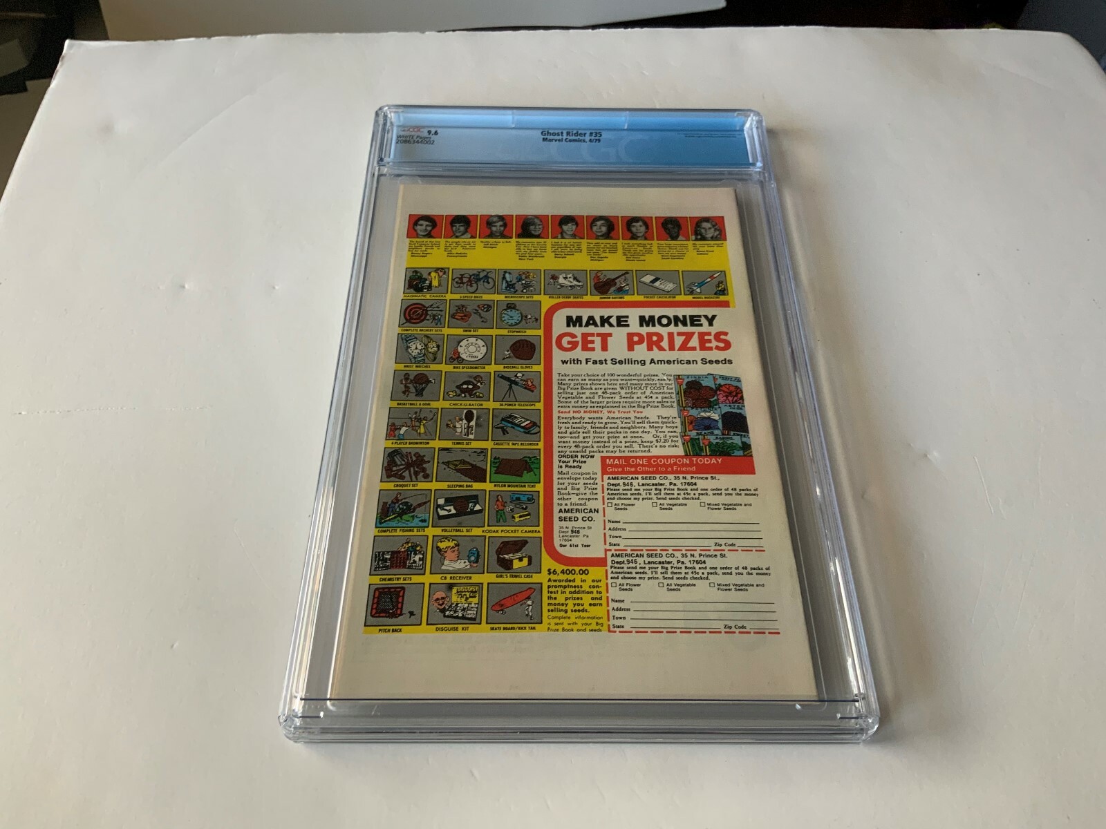 GHOST RIDER 35 CGC 9.6 WHITE PAGES COOL SKULL DEATH RACE COVER MARVEL COMICS