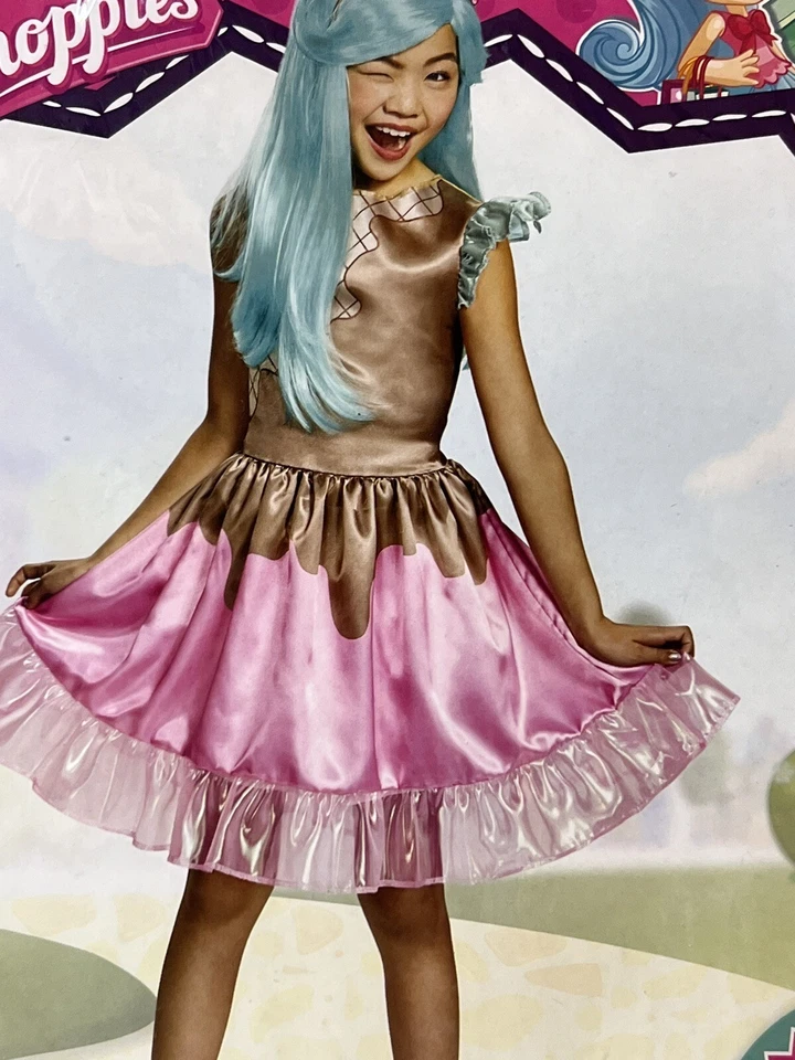 Disfraz Peppa-Mint Shopkins Shoppies Disfraz, Rosa/Marrón, Pequeño (4-6X) Teatro Foto 2 de 4