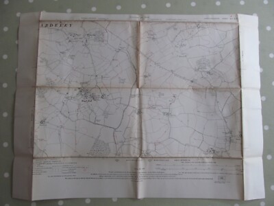 VINTAGE OS MAP OF WOOD END AREA HERTFORDSHIRE DATED 1924 SIX INCHES TO ONE MILE