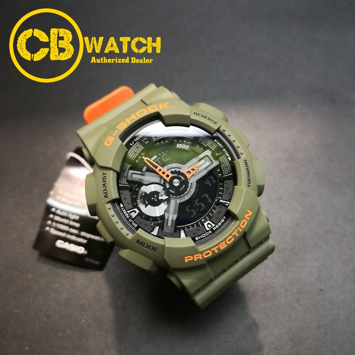 Casio Green Orange G SHOCK X-Large Digital Analog Quartz GA Casio Green Orange G SHOCK X-Large Digital Analog Quartz GA