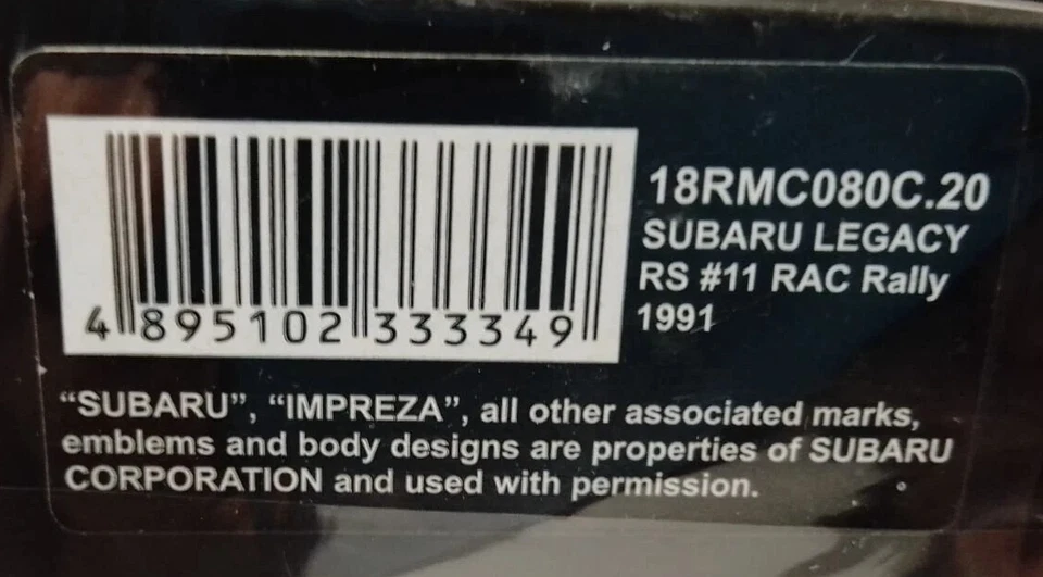 Modelo de coche Subaru Legacy RS Vatanen RAC Rally 1991 IXO Diecast 18RMC080C 1:18 Foto 4 de 4