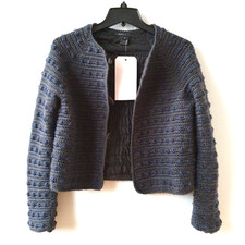 Marc Jacobs Jacket Small 8 Dark Green 100% Wool Lined Cardigan Style Knitted New